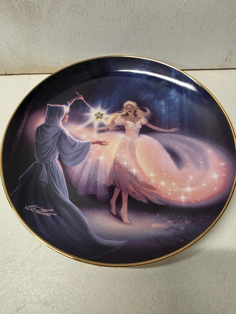 Franklin Mint Fairy Godmother's Magic Cinderella Plate Kirk Reinert 1995 8"